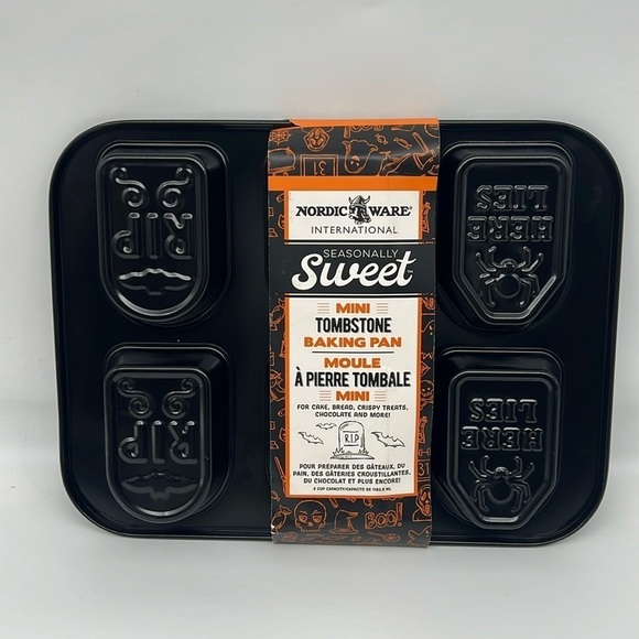Nordic‎ Ware Mini Tombstone Halloween Non-Stick Cake Baking Pans Discontinued - Picture 1 of 6